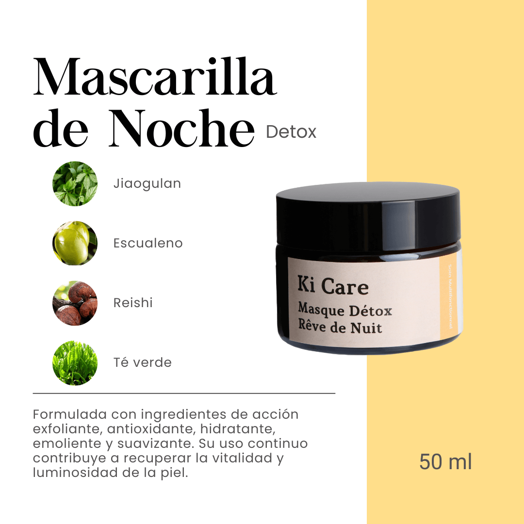 Mascarilla nocturna purificante con extractos de Reishi, té verde y piña. 50 ml.