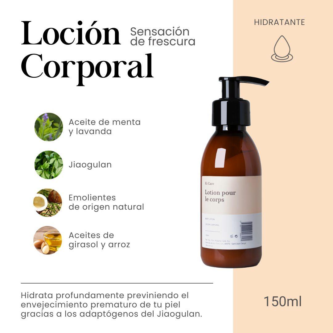 Loción Corporal Hidratante con sensación de Frescura con Aceite de Menta, Jiaogulan, Emolientes de Origen Natural y Aceites de Girasol y Arroz