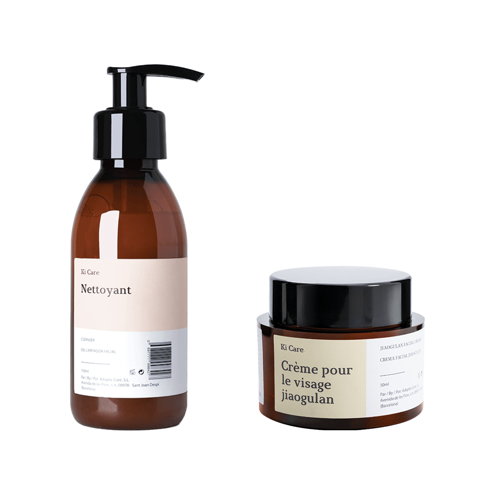 Rutina Facial para Pieles Jovenes: Pack de Crema Hidratante Facial con Jiaogulan y Gel Limpiador