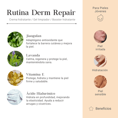Rutina Derm-Repair para Pieles Jóvenes Resecas y Deshidratadas