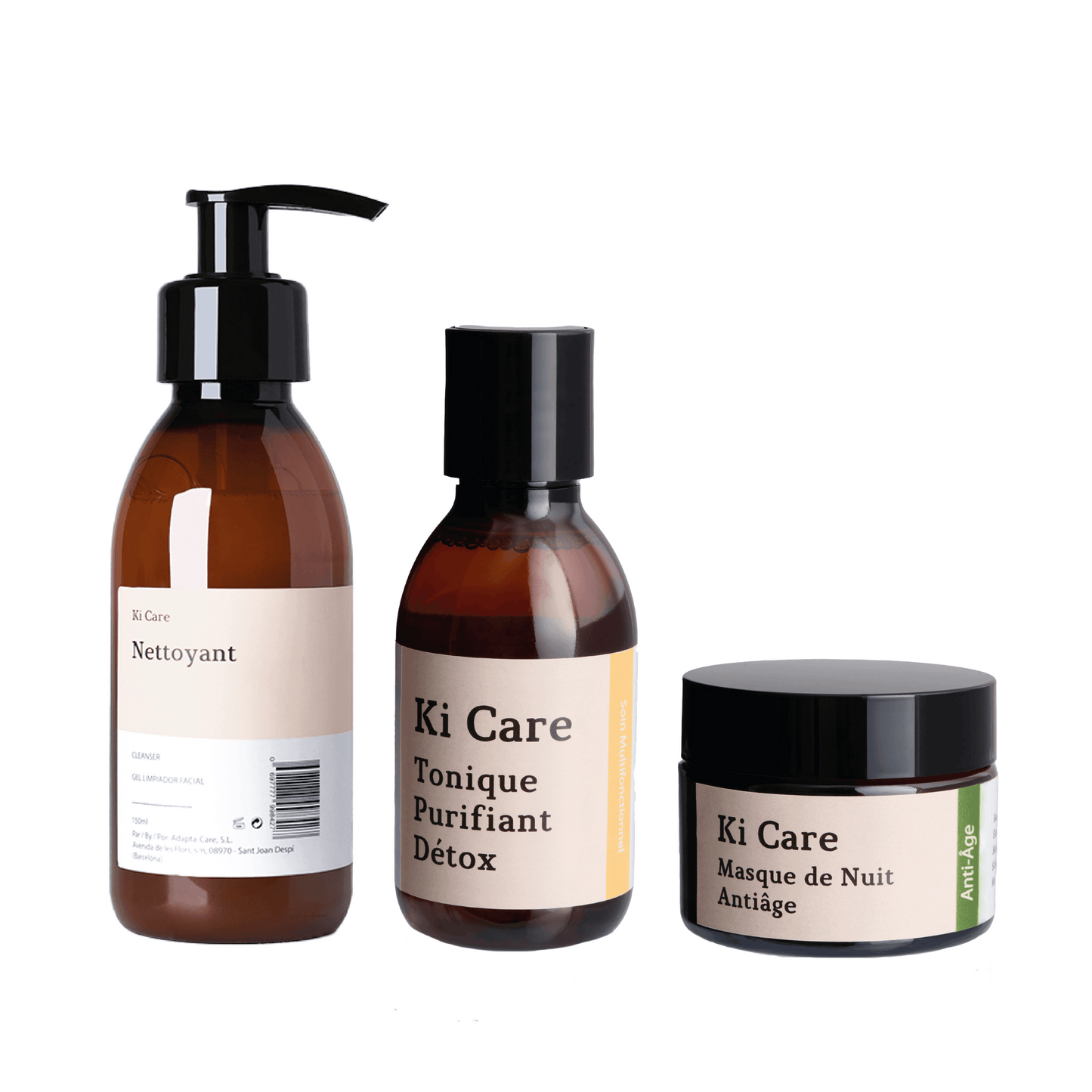 Rutina Nocturna Antiage: Mascarilla de Noche, Tónico Purificante Detox y Limpiador