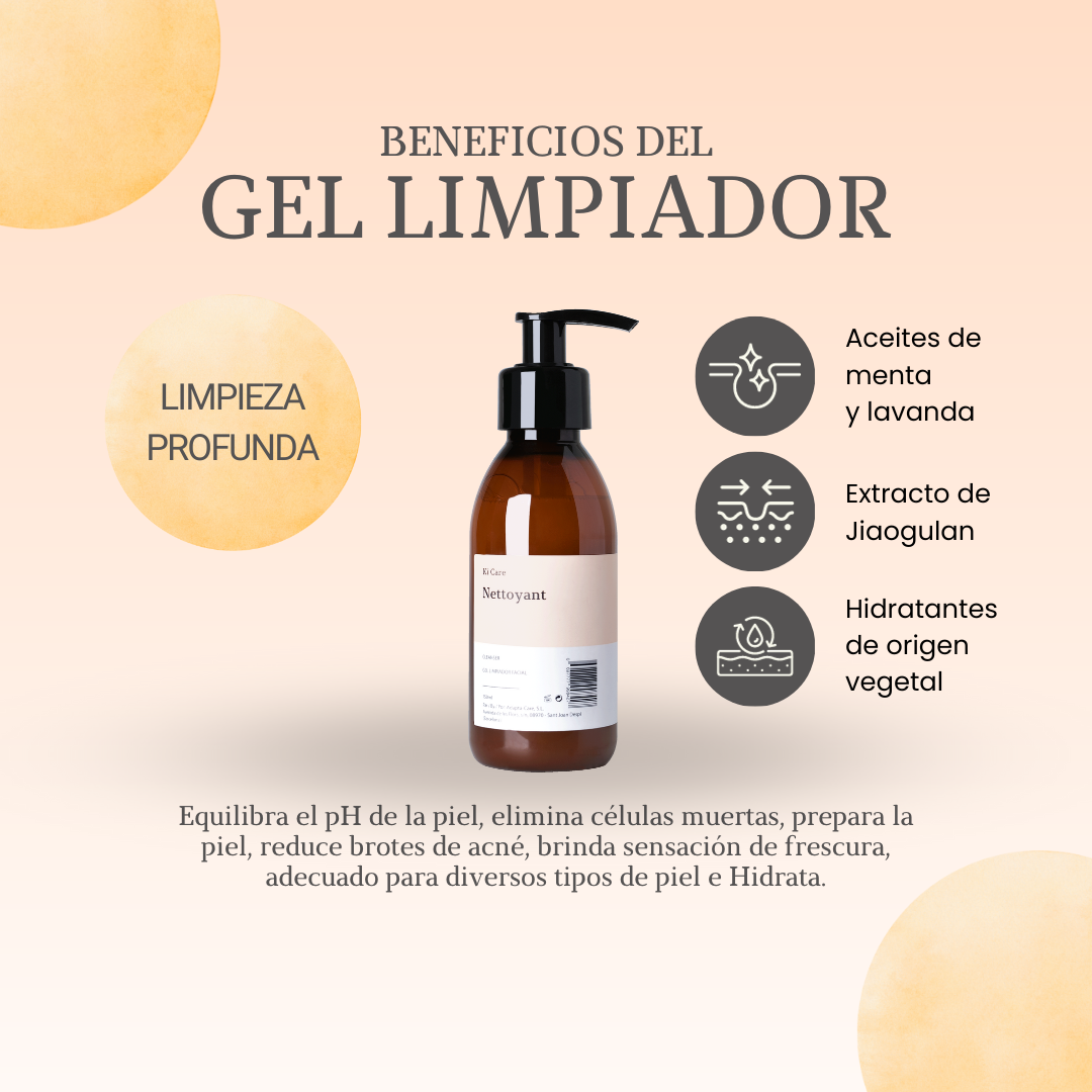 Gel Limpiador Facial_150ml_Ki-Care_Beneficios